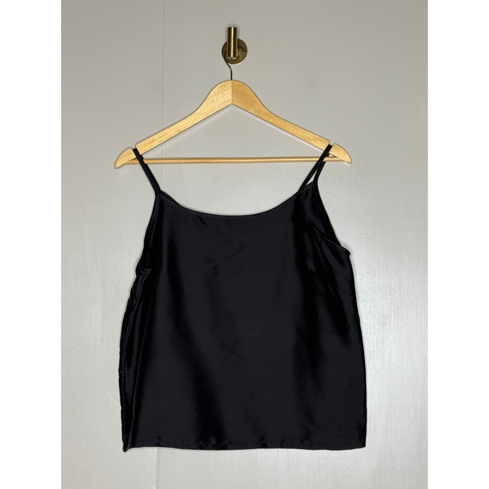 Poetic 100% Silk Camisole M Black Minimalist Y2K Layering Tank